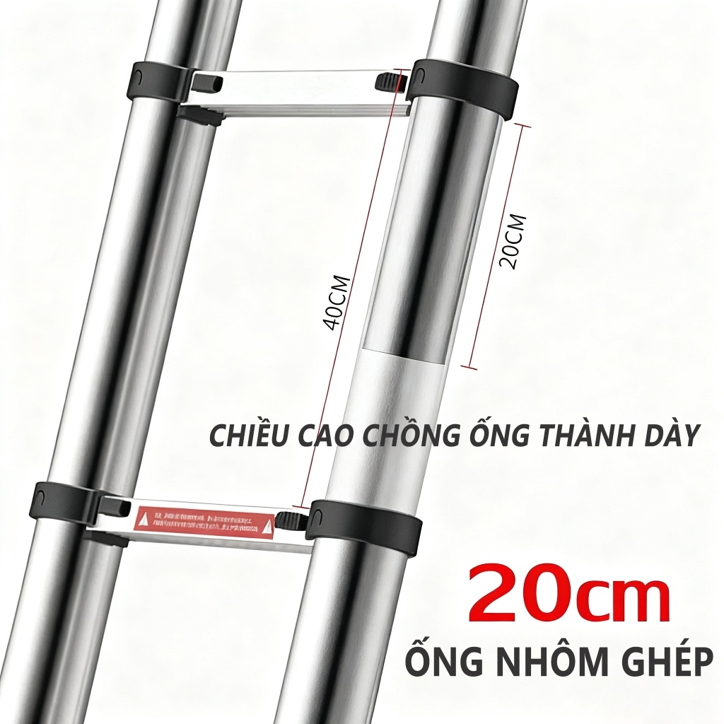 Thang Nhôm Rút Inox 1.9M - 6.0M Bền Đẹp Vượt Trội Chống gỉ Bảo hành 2 năm