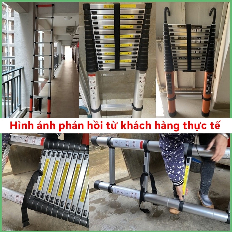 Thang Nhôm Rút Inox 1.9M - 6.0M Bền Đẹp Vượt Trội Chống gỉ Bảo hành 2 năm