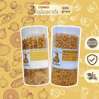 Combo Hành Tỏi Phi Nhà Làm CÔ THẮM Hũ 200g - Hương Vị Đậm Đà, Giòn Tan, Nguyên Liệu Hấp Dẫn Cho Nhiều Món Ăn