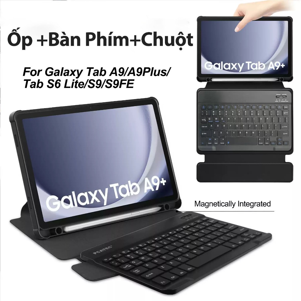 Ốp Bàn Phím Samsung Tab A9+ S10FE/S10 Lite Vỏ Bàn Phím Cảm Ứng Từ Tính Cho Samsung Galaxy Tab S6Lite S9/S9FE