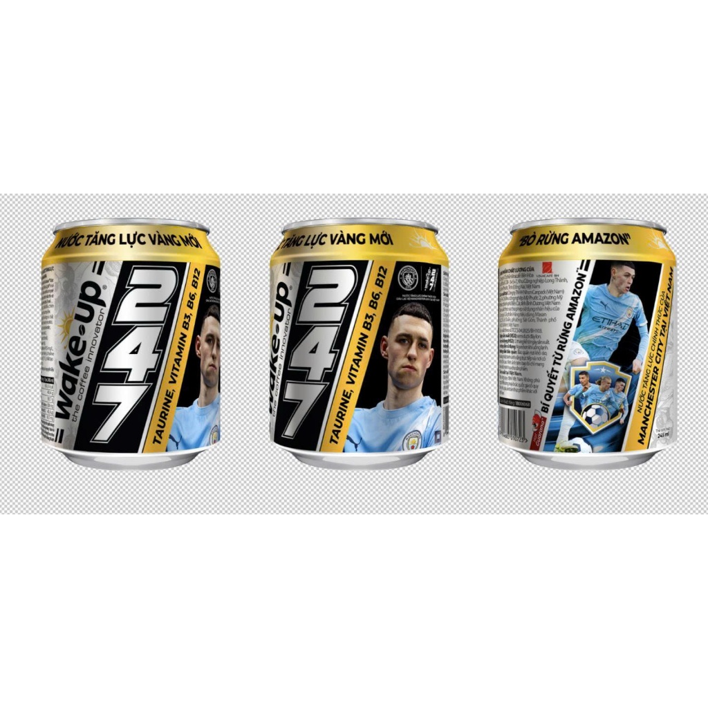 Nước tăng lực Wakeup 247 Amazon - Lốc 6 Lon x 245ml