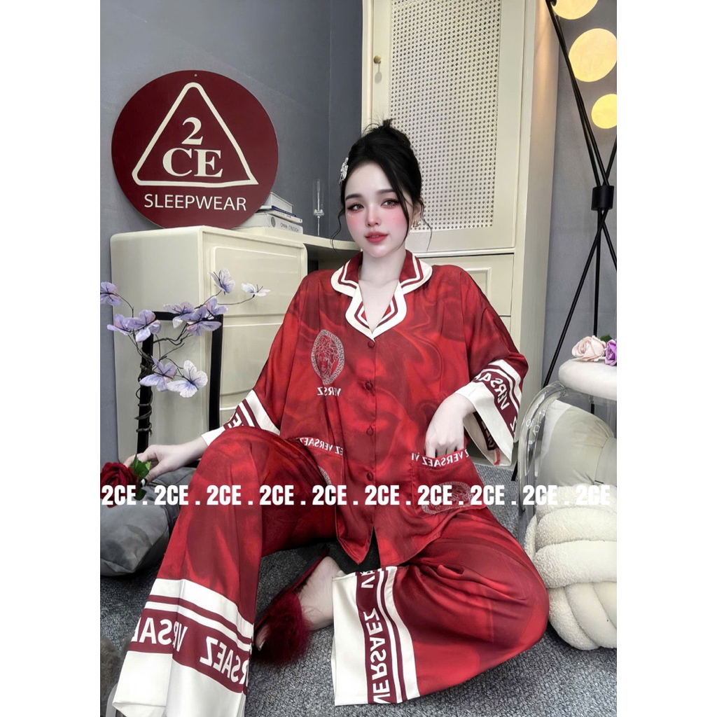 (45-70kg) DƠI TAY LỠ - Bộ ngủ nu pijama mặc nhà cho nữ lụa mịn mát tay dơi lỡ quần dài có cổ siêu sang