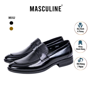 Giày công sở nam MASCULINE MCS504 - Giày da nam cao cấp, Họa tiết vân gỗ sang trọng