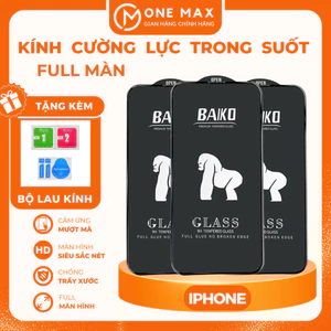 Kính cường lực IPHONE BAIKOO trong suốt full màn cho IP 7/8/x/xs/xr/11/12/13/14/15/16/pro/plus/promax