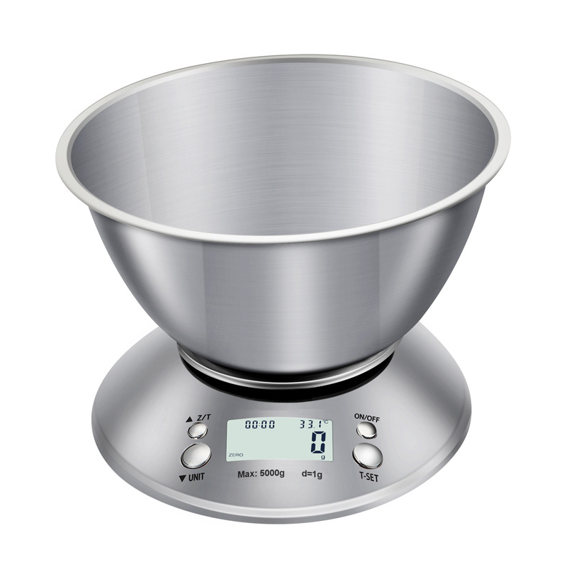 Cân làm bánh điện tử CX-318 5kg/1g, cân nguyên liệu chính xác, thép không gỉ, dễ vệ sinh, an toàn vệ sinh