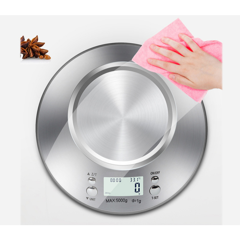 Cân làm bánh điện tử CX-318 5kg/1g, cân nguyên liệu chính xác, thép không gỉ, dễ vệ sinh, an toàn vệ sinh