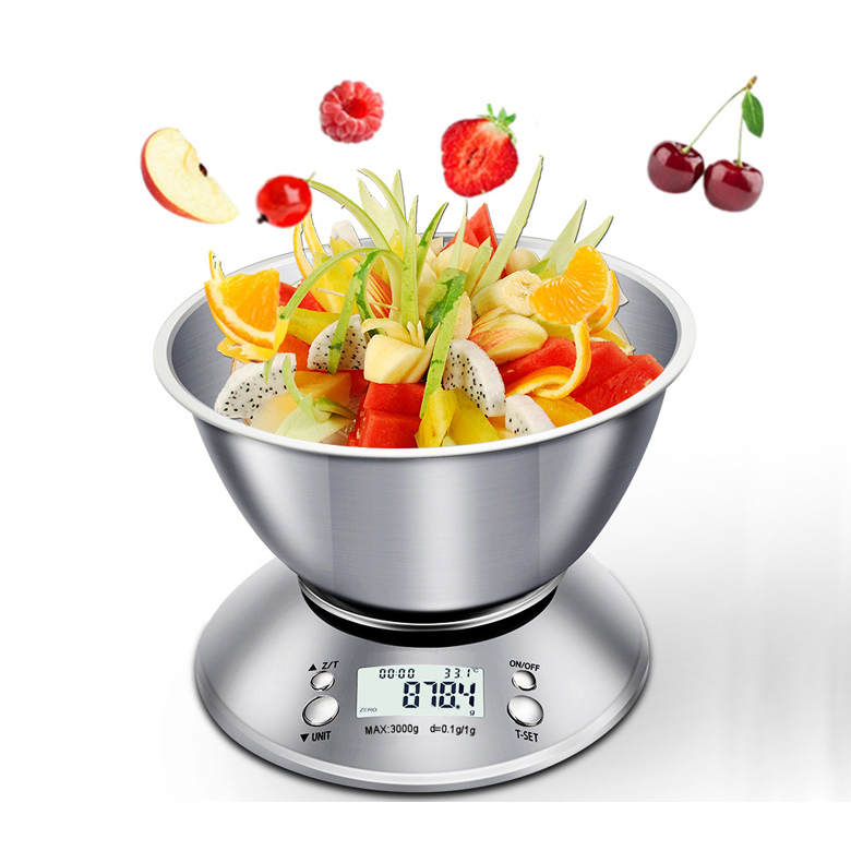 Cân làm bánh điện tử CX-318 5kg/1g, cân nguyên liệu chính xác, thép không gỉ, dễ vệ sinh, an toàn vệ sinh