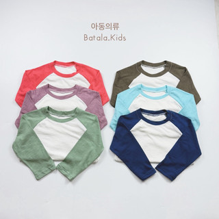 n dài tay thu đông Batala kids, ÁO DÀI TAY RAGLAN PHỐI  6 MÀU cho bé trai bé gái từ 10-25kg