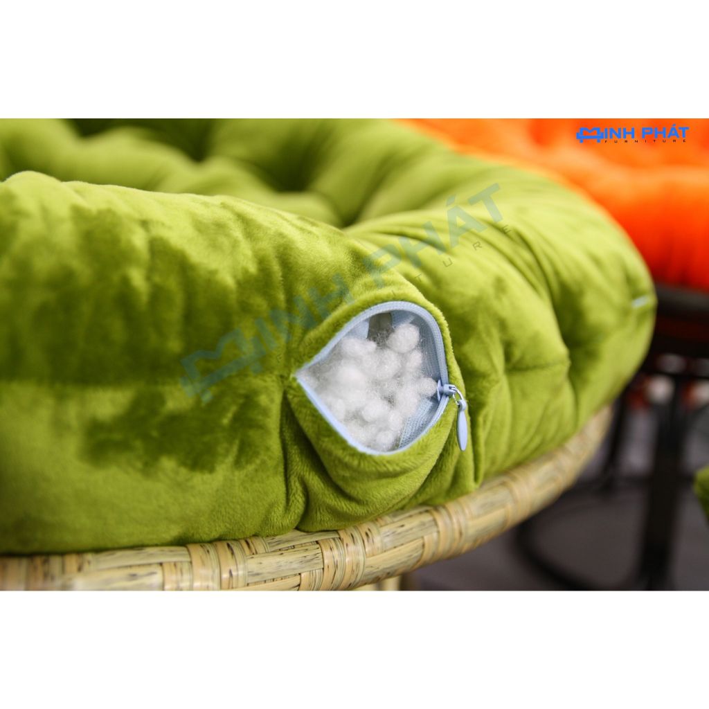 Ghế lười thư giãn papasan giả mây khung thép Minh Phát phiến bản nâng cấp vòng dây 100% lõi thép siêu chắc chắn | BigBuy360 - bigbuy360.vn