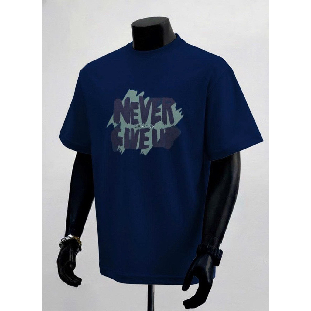 Áo thun Stee Cổ tròn NEVER GIVE UP Localbrand ICVCVNI Unisex Menwear Cotton