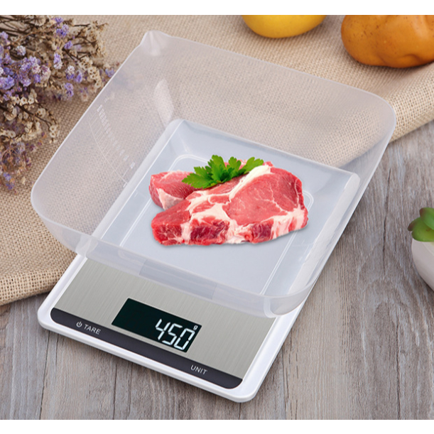 Cân nhà bếp điện tử CX-518 5kg/10kg 1g, cân điện tử đa năng, màn hình LCD lớn, đĩa thép không gỉ, đơn vị đo linh hoạt