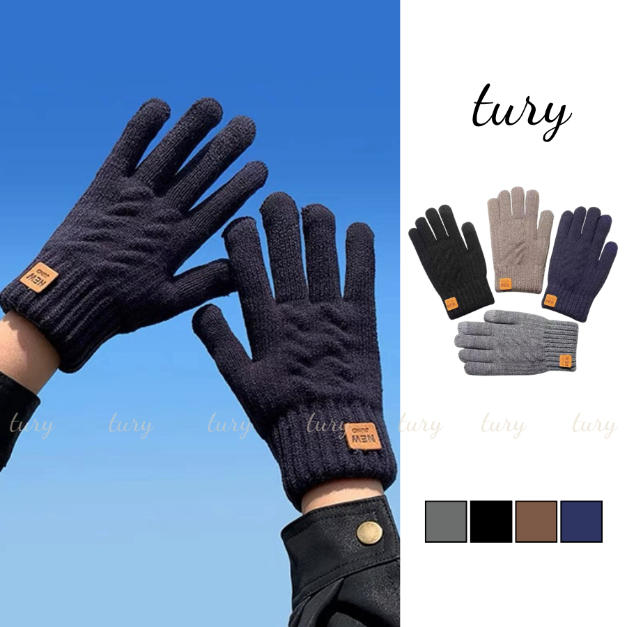 Găng tay len Nam Nữ Unisex - Tury - Găng Tay Len giữ ấm lót Lông Cừu Đính tag NEW - GT058