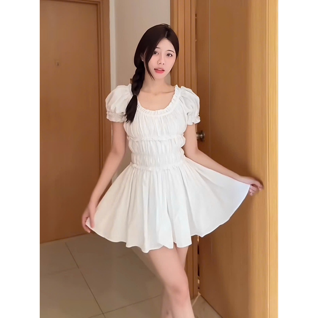 Blary Dress - Váy tùng phồng bo thun