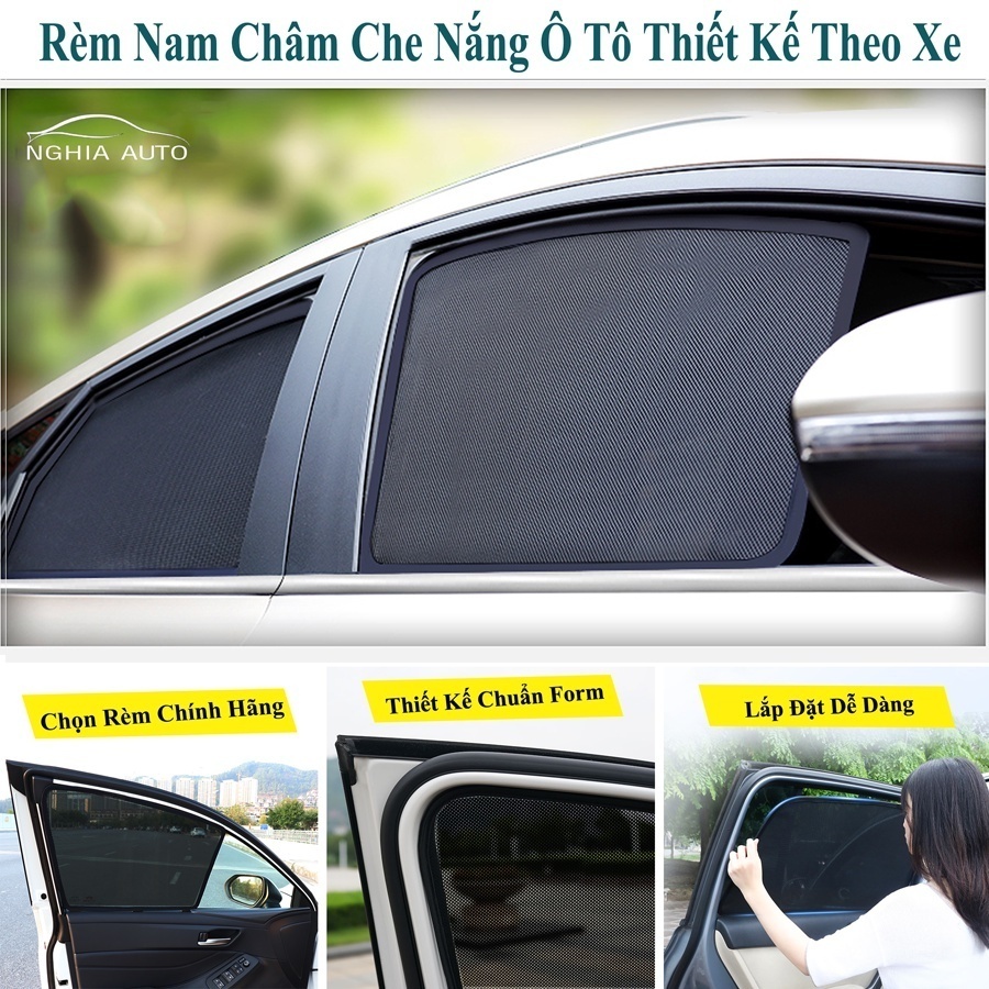 Rèm che nắng nam châm xe Vinfast Limo Green/ MPV7- Bộ 4 tấm 4 cửa chắn nắng vừa khít form xe, nam châm hút mạnh- Loại 2