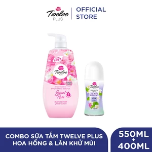 Sữa Tắm 12 Plus 550ml & Lăn Khử Mùi 40ml