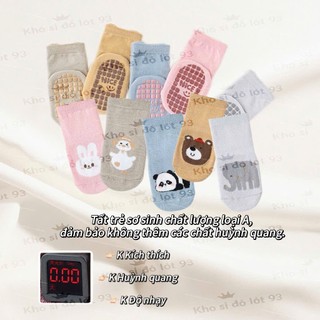 Set 5 Đôi Tất Vớ Sơ Sinh Hoạ Tiết Gấu Trúc Voi Xám Kèm Chống Trượt Siu Hot Cho Bé ss002