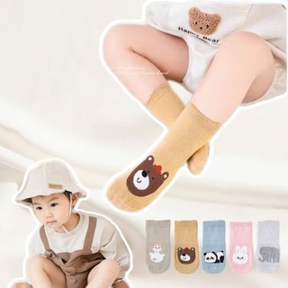 Set 5 Đôi Tất Vớ Sơ Sinh Hoạ Tiết Gấu Trúc Voi Xám Kèm Chống Trượt Siu Hot Cho Bé ss002