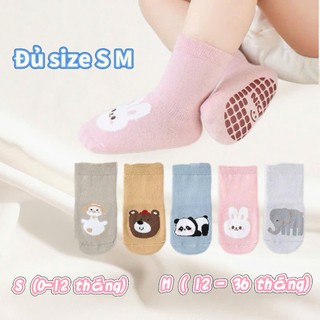 Set 5 Đôi Tất Vớ Sơ Sinh Hoạ Tiết Gấu Trúc Voi Xám Kèm Chống Trượt Siu Hot Cho Bé ss002