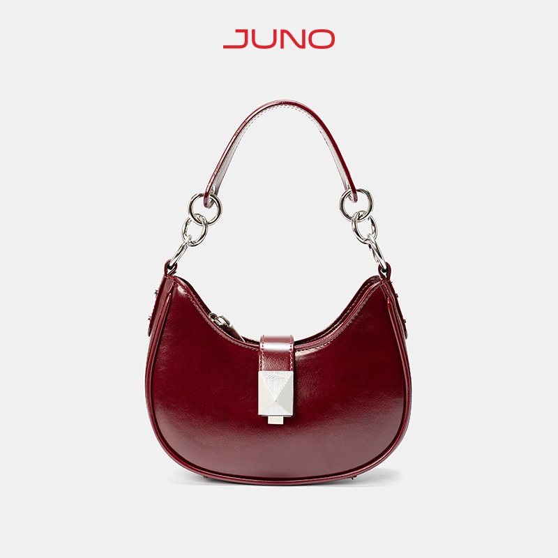 Túi Xách Nữ Thời Trang JUNO Cỡ Nhỏ Hobo Phối Charm Trang Trí TXN925