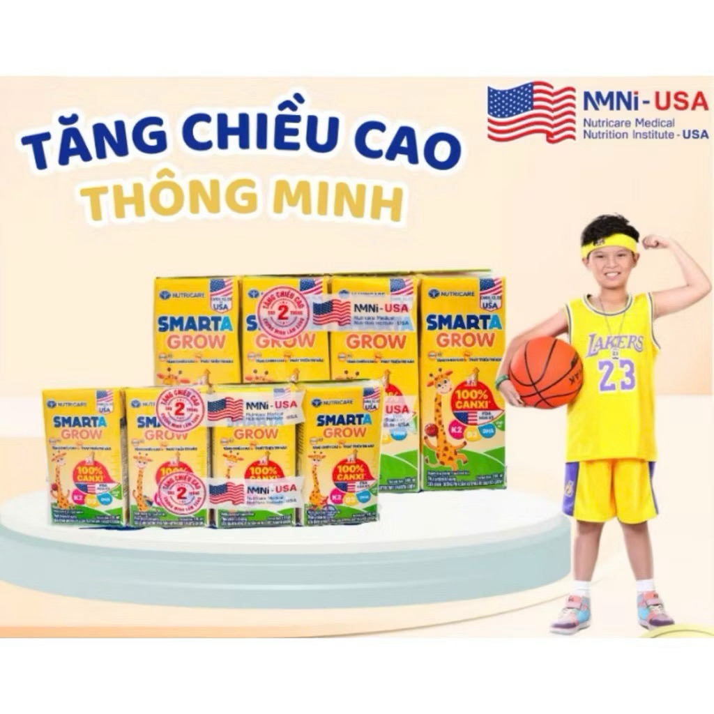 [HSD mới nhất] Thùng 48 hộp sữa pha sẵn Smartagrow 110ml