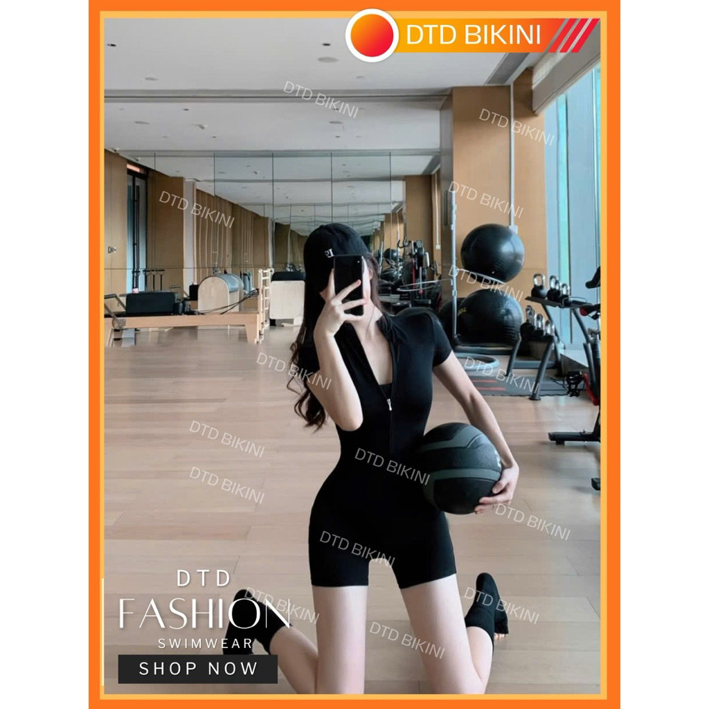 Đồ Bơi Liền Thân Ôm Body Tay Ngắn  Tay Dài Có Khóa Kéo Co Giãn Che Khuyết Điểm – DTD BIKINI