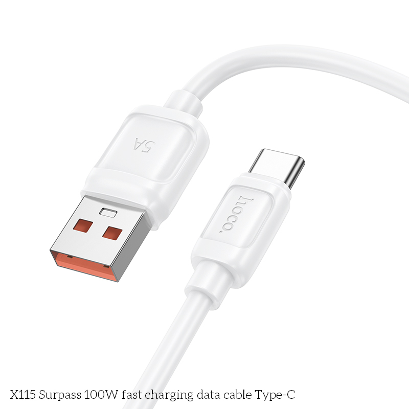 Cáp Sạc Nhanh 100W Hoco X115 USB to Type-C – Dài 1m Siêu Bền, Truyền Dữ Liệu Ổn Định, PD QC5.0