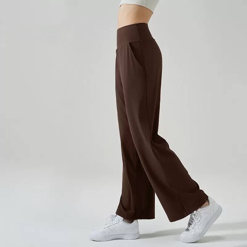Quần dài yoga bình thường của phụ nữ với túi ở cả hai bên