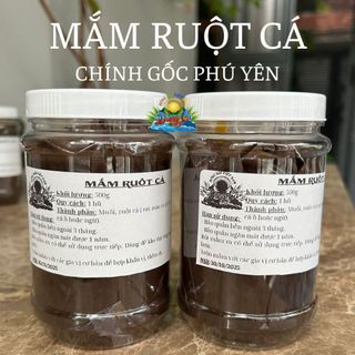 Combo 2 hũ mắm ruột chính gốc Phú Yên (mắm làm từ ruột cá ồ, cá ngừ), hũ lớn 500g x2, Mắm Dũng Ca, đặc sản miền Trung Ph