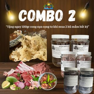 [Tặng 100g rong sụn] khi mua Combo 2 hũ mắm bất kỳ, mắm ruột, mắm cá, mắm mực, mắm ruốc, mắm tép