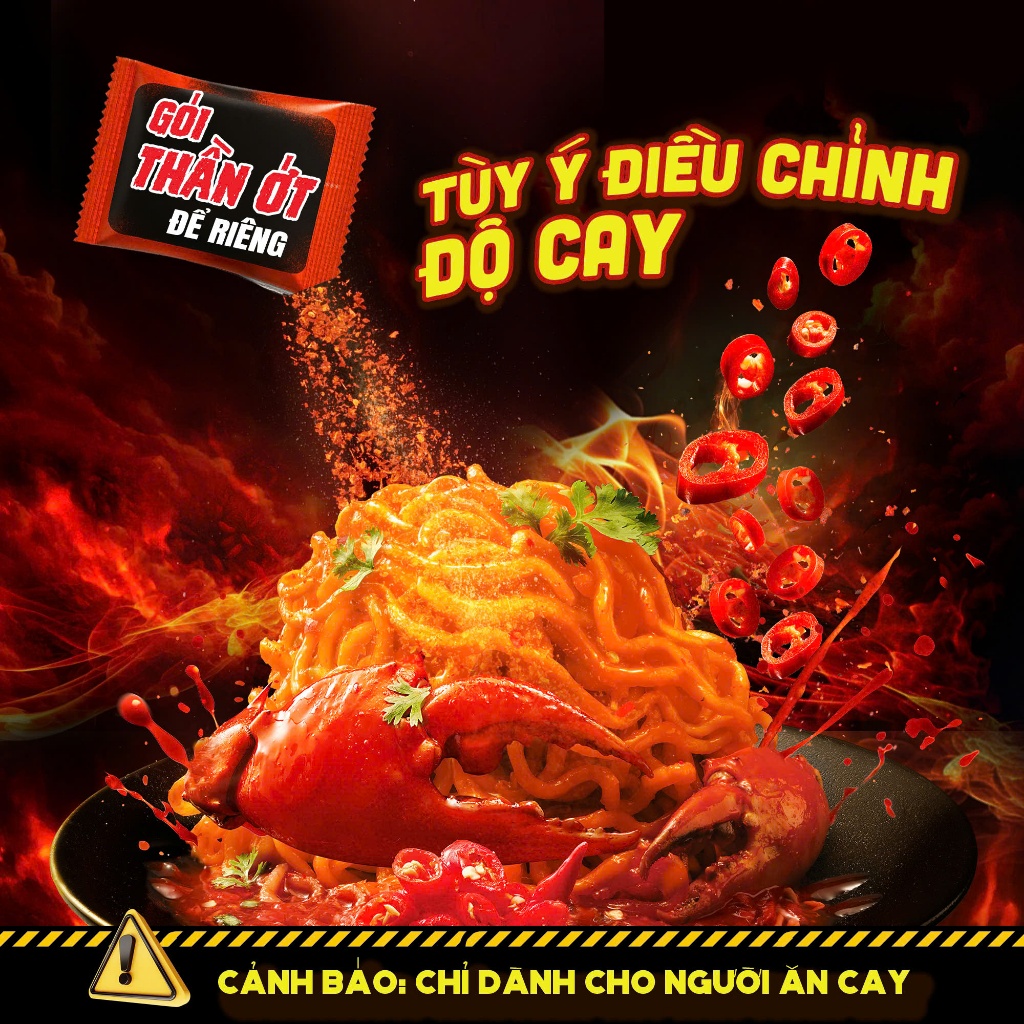 Omachi Thần Ớt Mì Cua Xốt Ớt Singapore (Thùng 24gói x 126gr)