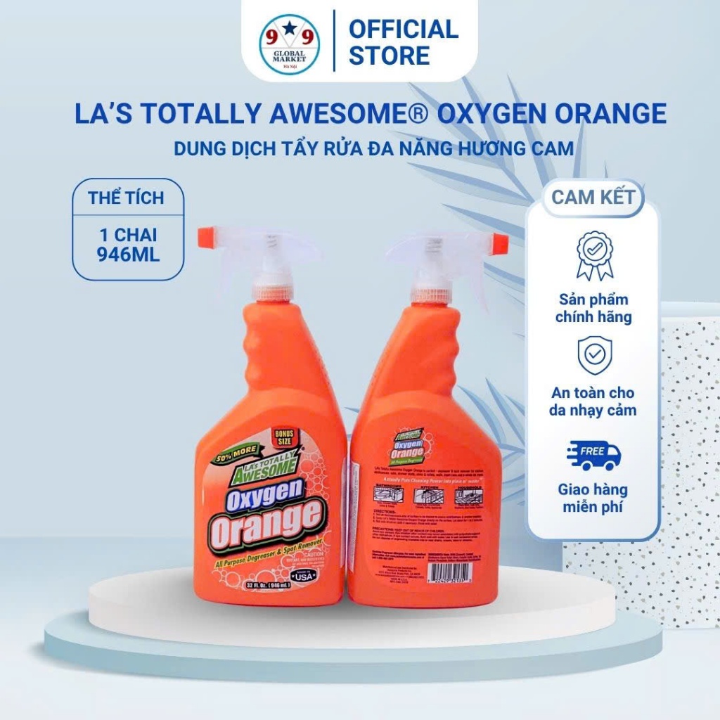 🧼 Chất Tẩy Rửa Đa Năng  - La's Totally Awesome - Oxygen - Orange  - 946ml