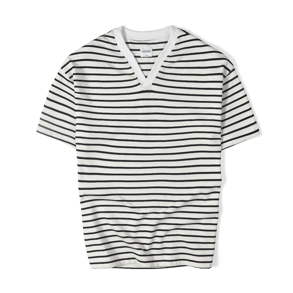 Áo thun nam sọc ngang DIGO, vải Single mềm mại, form Relaxed Fit thoải mái không ôm - HUSSIO