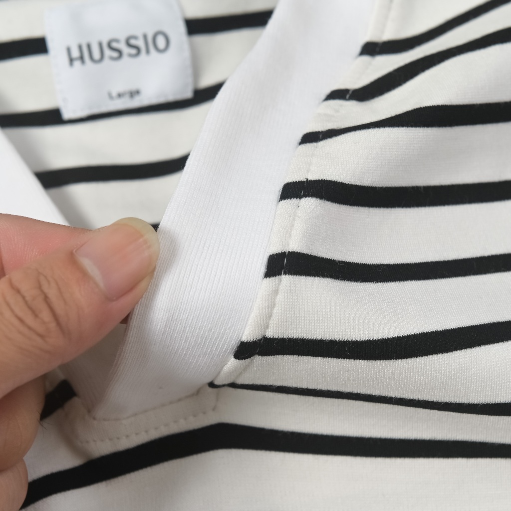 Áo thun nam sọc ngang DIGO, vải Single mềm mại, form Relaxed Fit thoải mái không ôm - HUSSIO