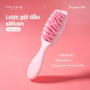 Lược Gội Đầu Silicon Mềm Massage Cán Dài Gãi Da Đầu Giảm Ngứa Bảo Vệ Móng Tay MỊN MÀNG VIỆT NAM