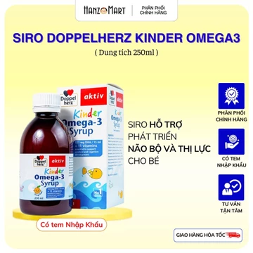 Siro omega 3 cho bé Doppelherz Kinder Omega-3 Syrup hỗ trợ phát triển não bộ và thị lực cho bé