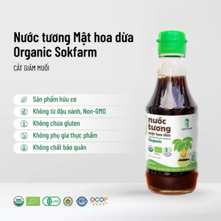 Nước Tương Mật Hoa Dừa Sokfarm Không Đậu Nành Ít Muối 200ml Cho Bé An Toàn Giàu Khoáng Chất