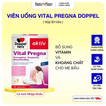 Viên uống vitamin bầu Doppelherz Vital Pregna bổ sung vitamin và khoáng chất cho bà bầu(Hộp 30 viên)