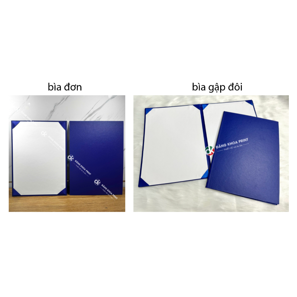 Bìa  cứng decal simili kẹp bằng khen - Bìa trình ký - Bìa đựng giấy khen A4 chất bìa decal simili. Có nhận ép nhũ logo