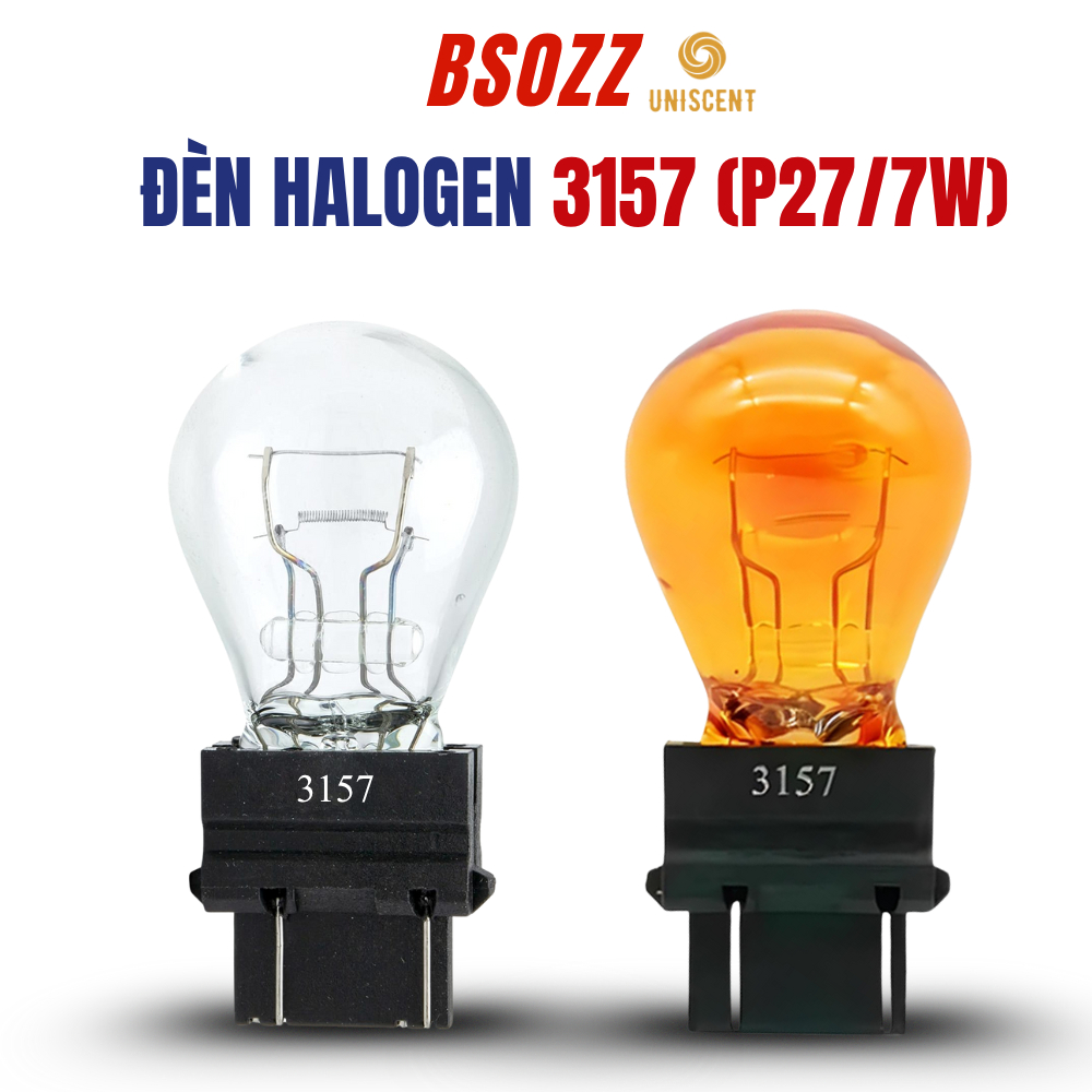 Bóng Đèn Hậu 3157/ Đèn Phanh Đui Cắm 3157 (P27/7W)-(W2.5x16q) 2 Tóc 12V-27/5W-BSOZZ-MADE IN THAILAND