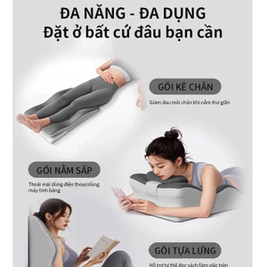 Gối Nằm Sấp Kê Lưng Đa Năng - Memory Foam - Thiết kế công thái học, giảm đau cổ vai gáy, ngủ ngon