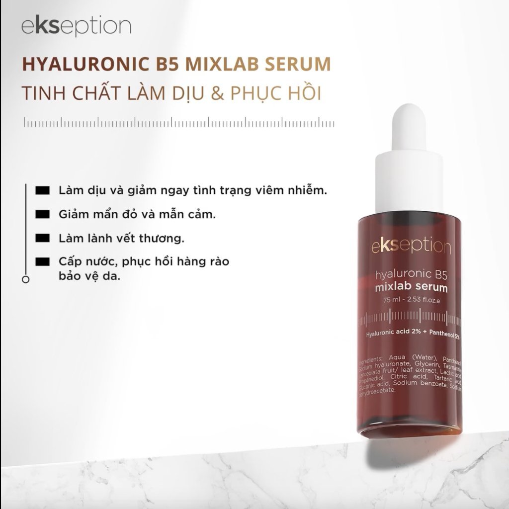 [ĐẠI LÝ CHÍNH HÃNG ]Serum Ekseption Hyaluronic B5, HA + 5% B5 dưỡng ẩm phục hồi da 75ml