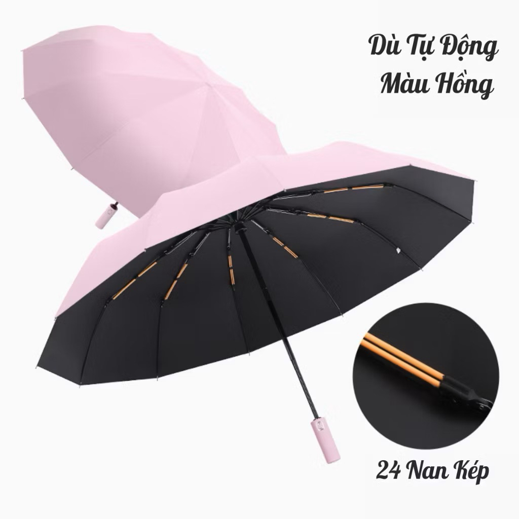 Ô DÙ CHE MƯA,che nắng 8 lan kép nan mở đóng tự động bằng nút bấm,chống tia UV chống thấm nước