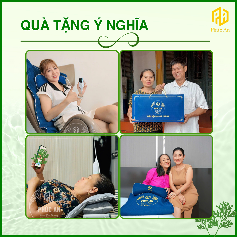 [CHÍNH HÃNG] Combo 3 Thảm điện + gối thường ngải cứu Phúc An, giúp ngủ ngon giấc, quà tặng ý nghĩa