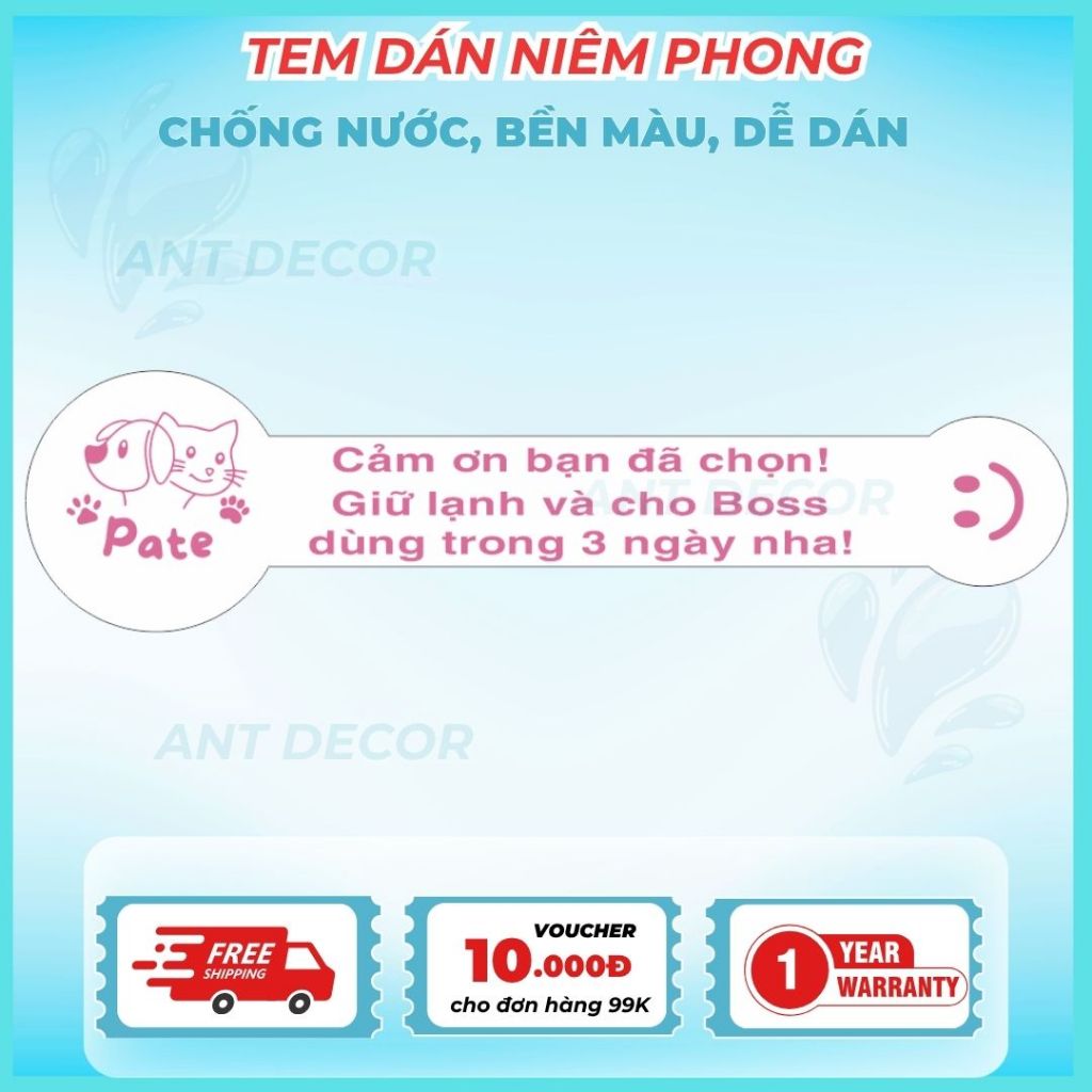 Thiết kế theo yêu cầu - Combo 100 TEM DÁN NIÊM PHONG, Decal Đẹp Mắt, Bền Màu, Chống Nước