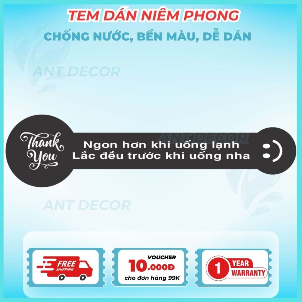 Thiết kế theo yêu cầu - Combo 100 TEM DÁN NIÊM PHONG, Decal Đẹp Mắt, Bền Màu, Chống Nước
