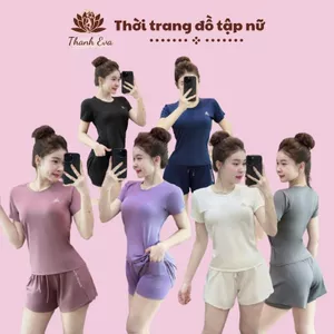 Bộ thể thao N03 tập gym, aerobic, chạy bộ, đánh cầu, đánh bóng, đạp xe..áo thun ,quần đùi 2 lớp