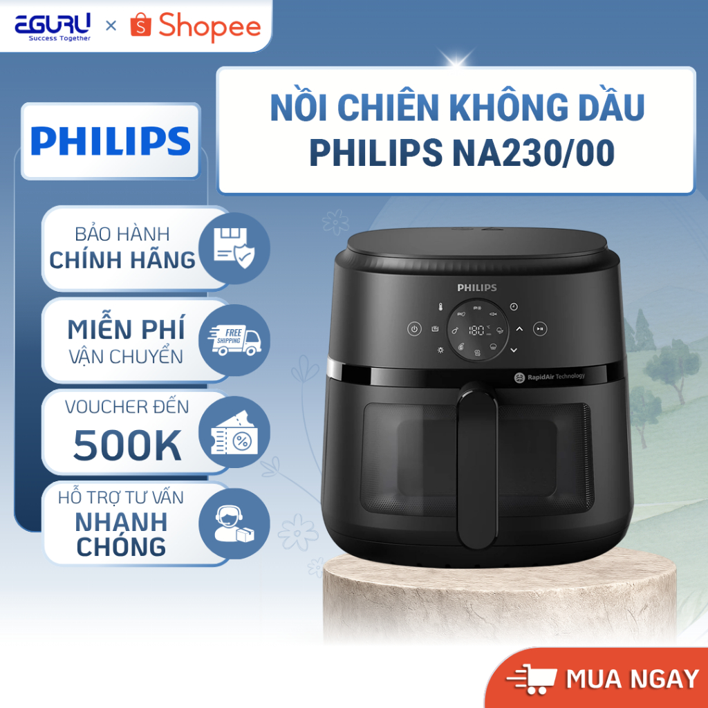 Nồi Chiên Không Dầu PHILIPS NA230/00 | Dung Tích 6.2 Lít, Bảo Hành ...