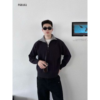 Áo len nam khóa zip cổ lọ Ababa hàng QC cao cấp 3 màu than kem gạo size M L XL XXL 3XL F68161