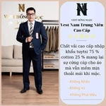 MÃ GIẢM GIÁ POROMAN LUXURY 8686 Bộ Vest trung niên cao cấp hàn, bộ quần áo comple nam trung niên cao cấp sang trọng đứng — ảnh 2