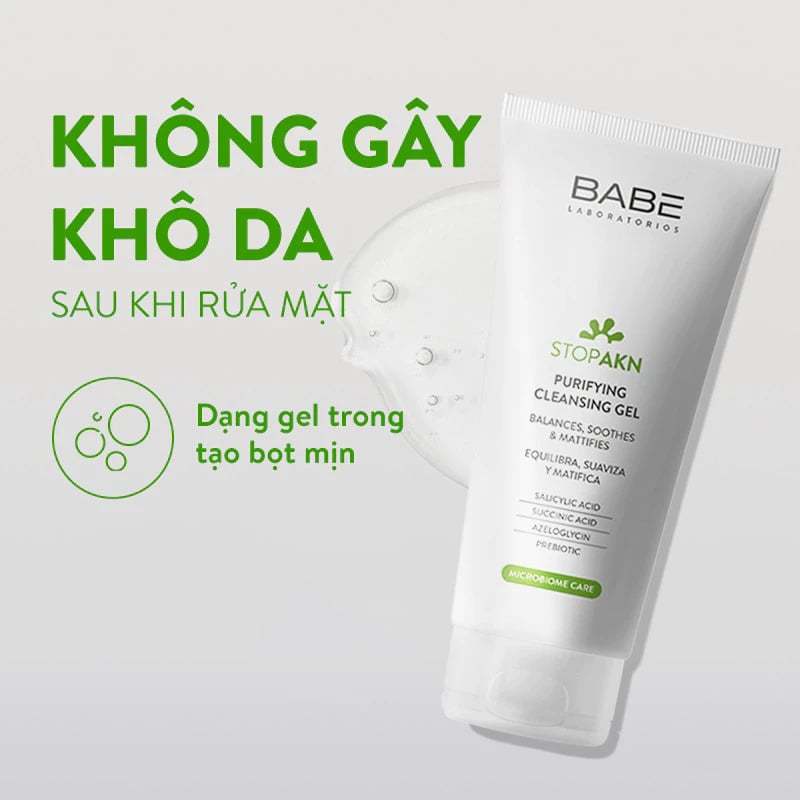 Sữa Rửa Mặt Babe Stop Akn Purifying Cleansing Gel